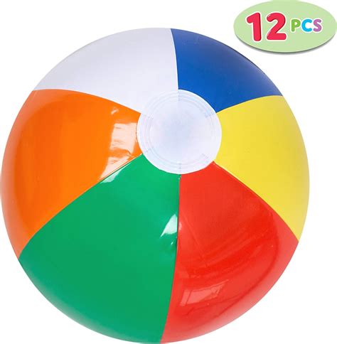 Joyin 12” Rainbow Beach Balls 12 Pack Inflatable 12pcs Beach Pool