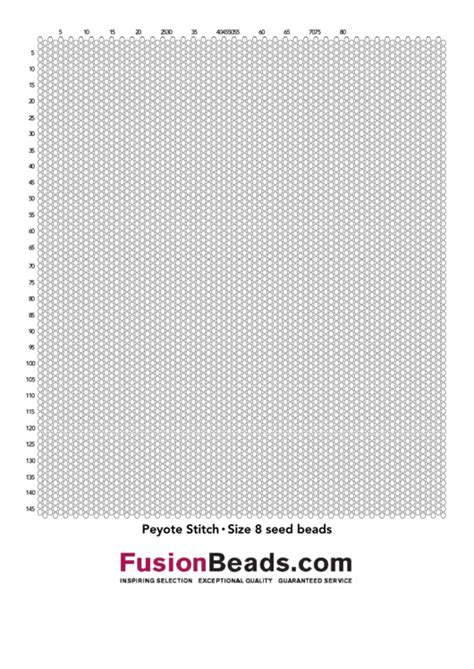Peyote Stitch Graph Paper Template Size 8 Seed Beads Printable Pdf