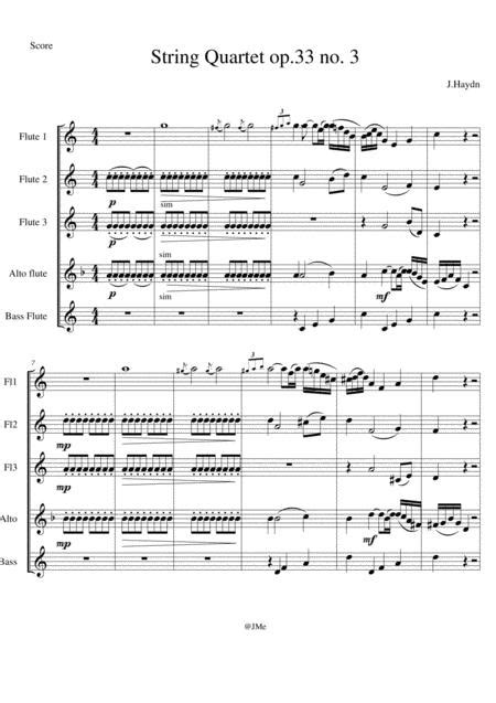 Joseph Haydn String Quartet In C Major The Bird Op 33 No 3 Movement 1 By Franz Joseph Haydn