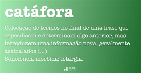 Catáfora Dicio Dicionário Online De Português