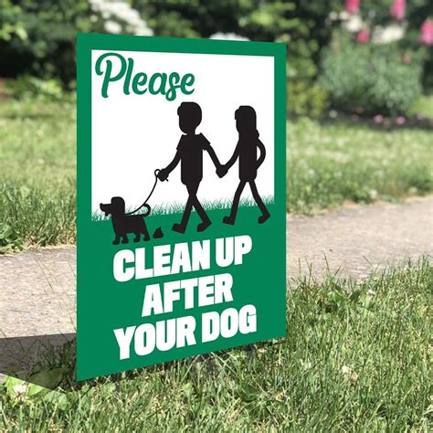 Please Clean Up Your Dogs Poop Yard Sign 9in X 12in Corrugated
