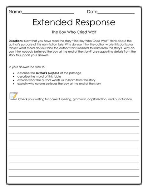 Free Printable Constructed Response Worksheets
