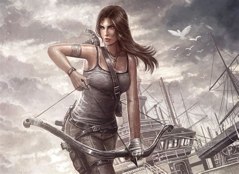 Fondos de pantalla : modelo, Lara Croft, Tomb Raider, Persona, ART, imagen, bosquejo, captura de ...