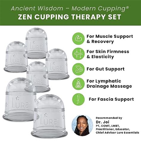 Lure Essentials Zen Cupping Therapy Set Cupping Kit For Massage Therapy Silicone Cups