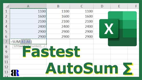Fastest Way To Autosum In Excel Easy Excel Shortcut Youtube