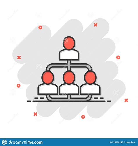 Corporate Organization Chart With Business People Vector Icon In Comic