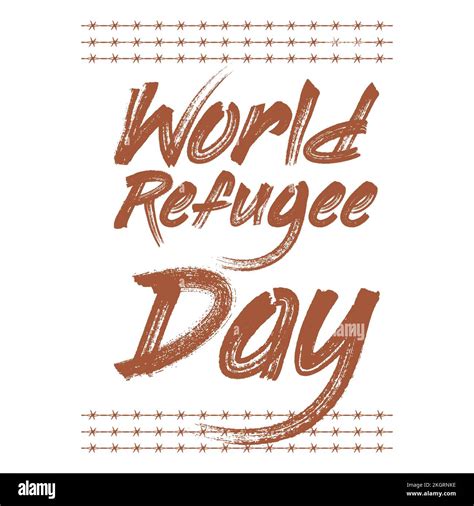 Día Mundial Del Refugiado Ilustración De Vectores Especiales Y Efecto De Texto Ilustración