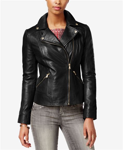 Guess Leather Moto Jacket Coats Women Macys Jackets Clothes