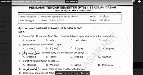 Contoh Soal Pts Penilaian Tengah Semester Kelas 6 Tema 6 Mupel Sbdp Riset