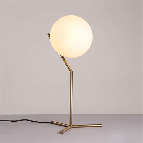 Nordic Dia 20cm White Glass Ball Table Lamp Gold Bedside Table Lamps