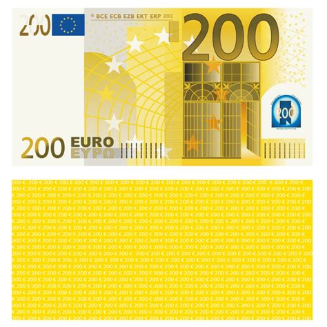 Hier finden sie kostenloses spielgeld zum ausdrucken. 200 EURO Spielgeldschein mit einseitigem Banknotenmotiv ...