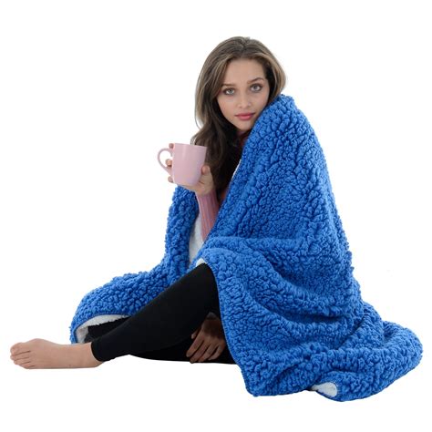 Large Luxury Soft Sherpa Fleece Blanket Chunky Double Layer Warm Sofa