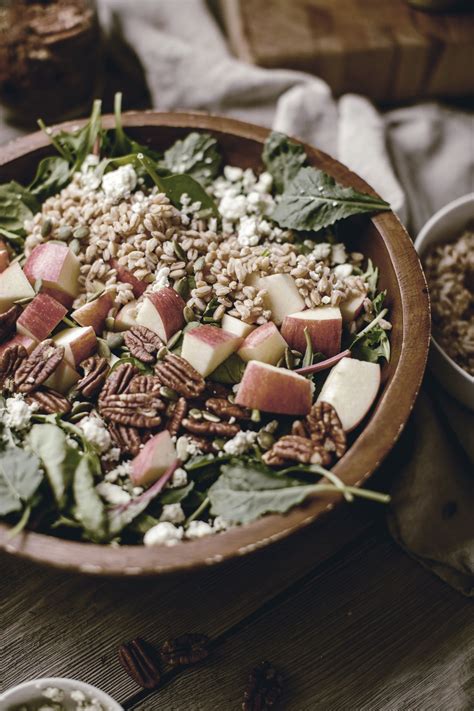 Harvest Apple Salad With Farrow Heirloomed Rustic Food Photography