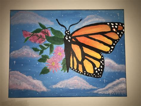 Flowers And Butterfly Pictures Painting Ideas Butterfly Painting Etsy