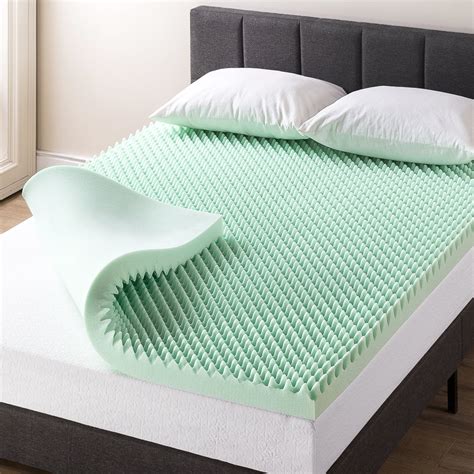 mellow 3 egg crate memory foam mattress topper with aloe vera infusion queen