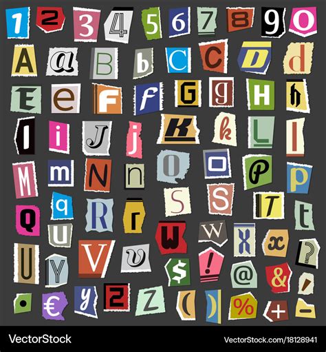 Collage Alphabet Letters Made From Royalty Free Vector Image