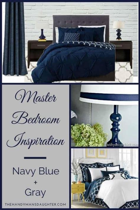 The colors blue, gold, black, grey and white indeed made this bedroom a special place for rest. Navy Blue and Gray Bedroom Ideas - The Handyman's Daughter