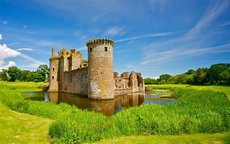 Wallpaper Landscape Building Grass Scotland Castle Tower Ruins