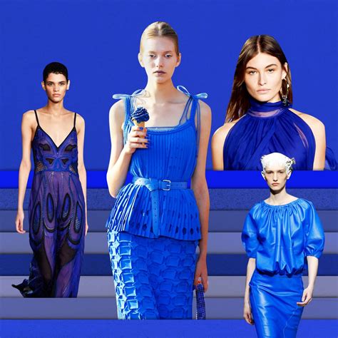 Milan Fashion Week Deep Blue Color Trend Spring 2020