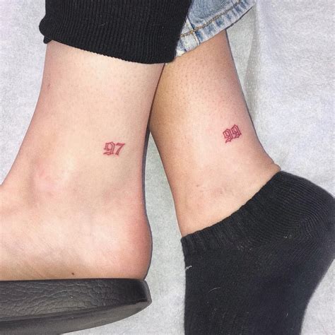 Matching Sister Tattoos 🌹🍓🍒 ️ Matching Sister Tattoos Red Ink