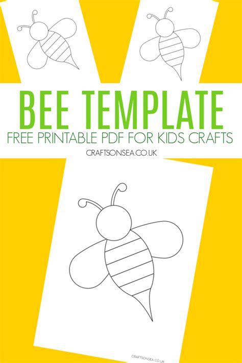 Free Bee Template Printable Pdf Crafts On Sea