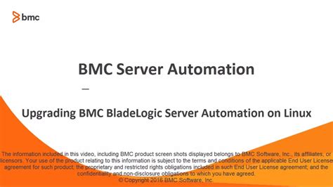 Upgrading Bmc Bladelogic Server Automation To 88 On Linux Youtube