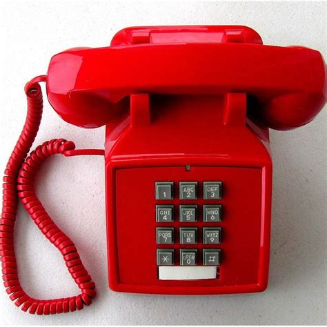 Retro Push Button Red Desk Telephone Vintage Style Corded Phone 250047