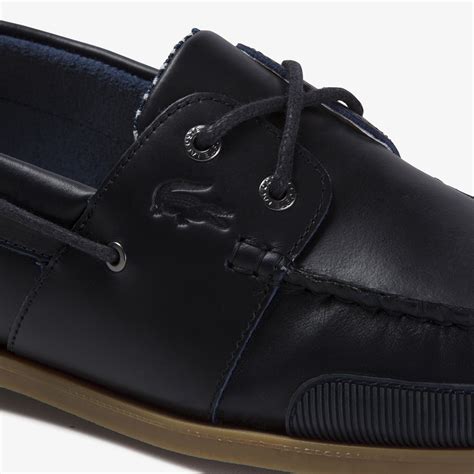 Mens Nautic Soft Leather Boat Shoes Lacoste
