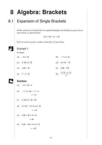 Documents similar to year 8 algebra worksheet.pdf. KS3 Algebra - Brackets (MEP - Year 8 - Unit 8) | Teaching ...