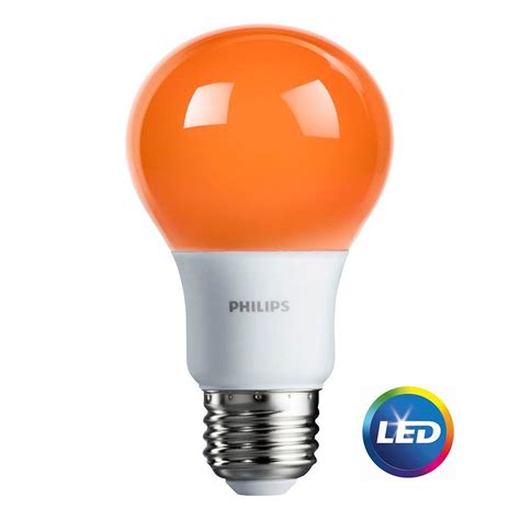 Philips 60w Equivalent Orange A19 Led Light Bulb 6 Pack 463232 The