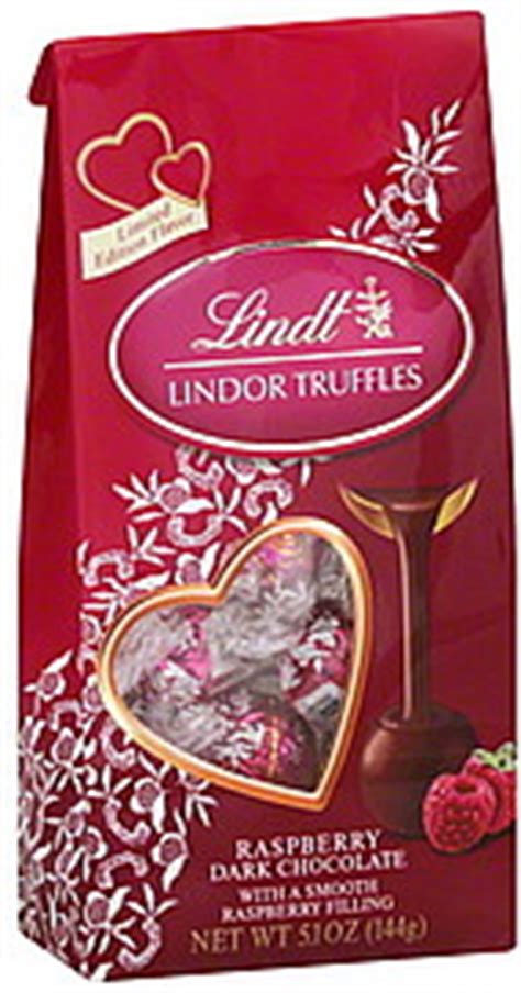 Comprehensive nutrition resource for lindt lindor dark chocolate truffles. Lindt Lindor Truffles Limited Edition Flavor, Raspberry Dark Chocolate 5.1 oz Nutrition ...