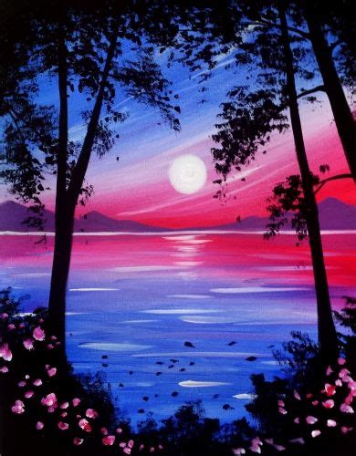 Learn To Paint Shimmering Sunset Tonight At Paint Nite Our Artists