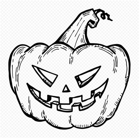 Halloween Hand Drawing Outline Pumpkin Citypng