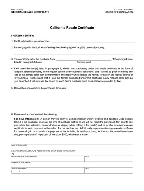 California Resale Certificate Pdf Complete With Ease Airslate Signnow
