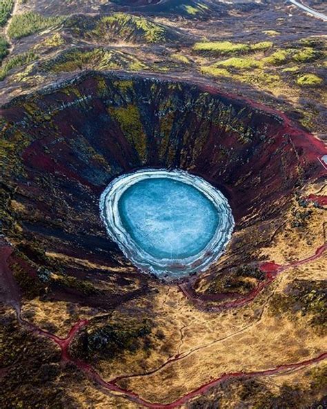 The Magical Kerið Is A Colorful Volcanic Crater In South Iceland By