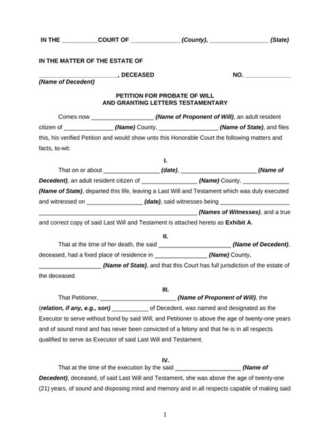 Petition Probate Doc Template Pdffiller