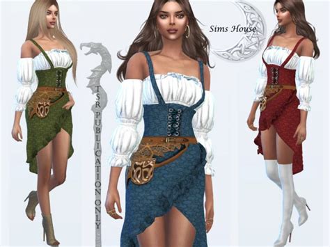The Sims Resource Costume Magicians Blouse And Strap Dress By Sims