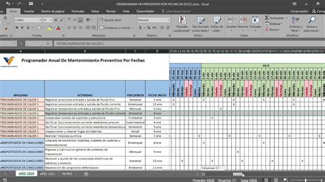 Formato Plan De Mantenimiento Preventivo En Excel Images And Photos