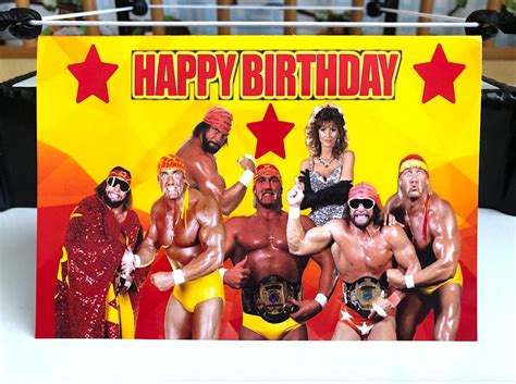 Mega Powers Happy Birthday Card Hulk Hogan Birthday T Etsy