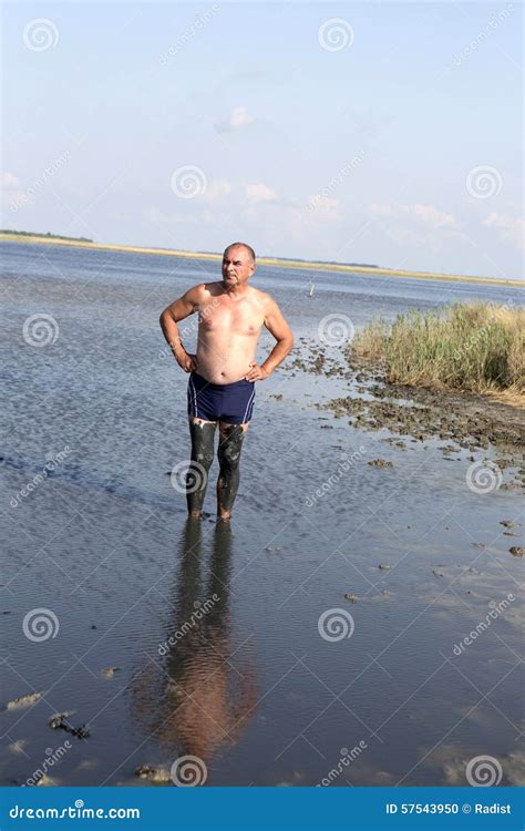 Senior Man Using Healing Mud Stock Photos Free Royalty Free Stock