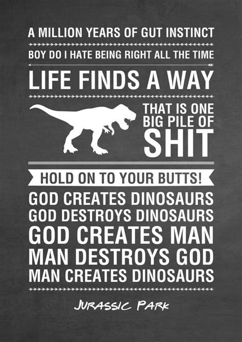 Jurassic Park Quotes Jpegpdf A4 Letter 8x10 Instant Etsy Uk