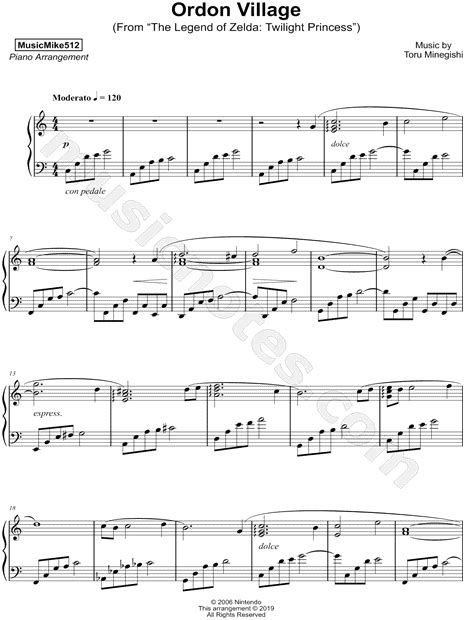 Musicmike512 Michael Tai Ordon Village Sheet Music Piano Solo In
