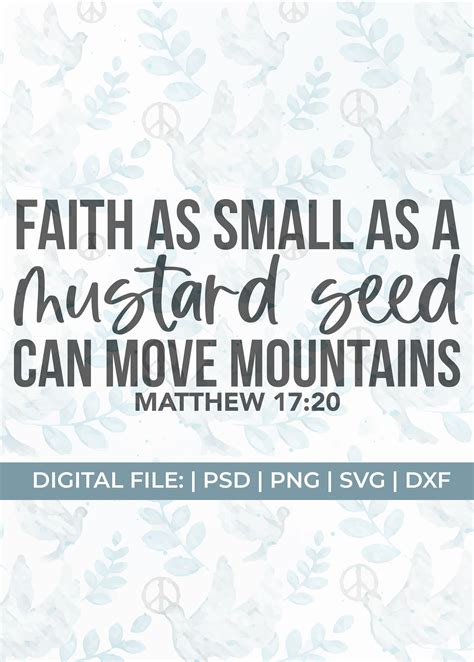 Faith As Small As A Mustard Seed Svg Can Move Mountains Svg Etsy