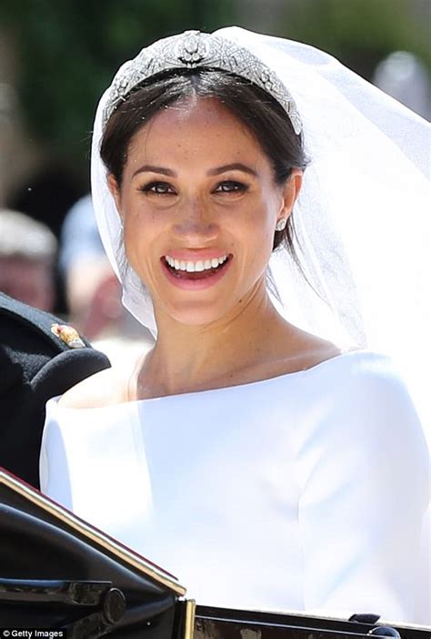 Meghan Markle Wears Queen Mary Diamond Bandeau Tiara On Wedding Day