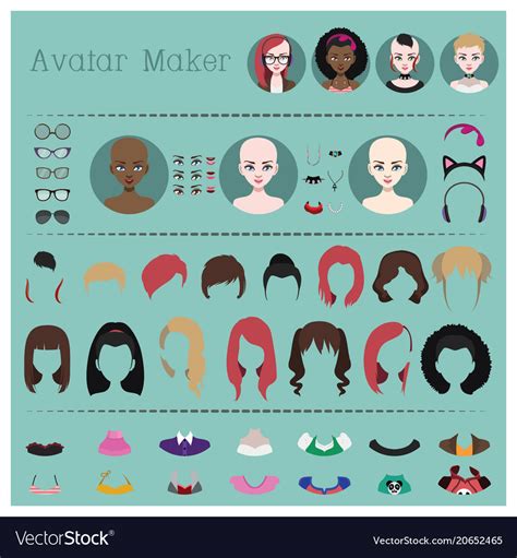 Woman Avatar Maker Royalty Free Vector Image Vectorstock