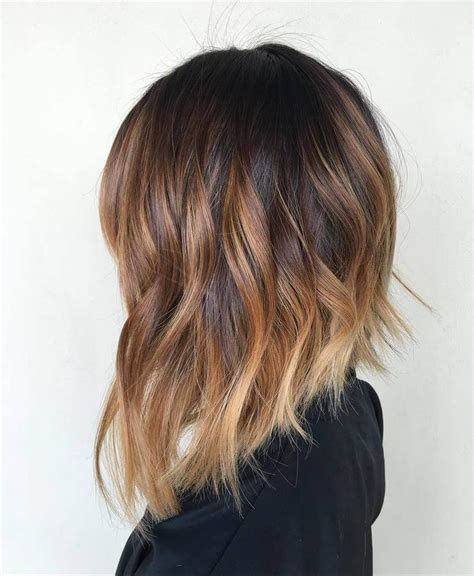 Ombre Lob Haircut With Bangs