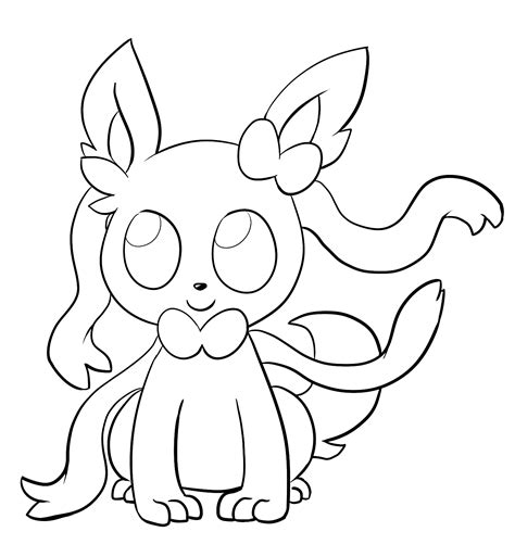Sylveon Pokemon Coloring Pages Sketch Coloring Page