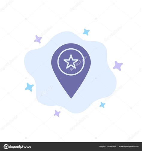 Star Location Map Marker Pin Blue Icon On Abstract Cloud Bac Stock
