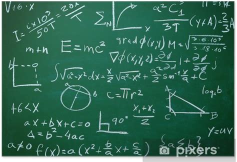 Poster Math Formulas On School Blackboard Education Pixersuk