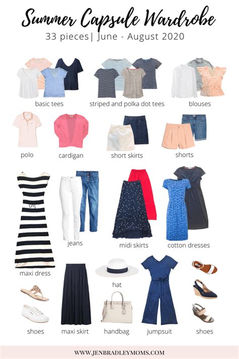 The 33 Piece Easy Summer Capsule Wardrobe You Need To Copy Jen Bradley Moms Summer Capsule